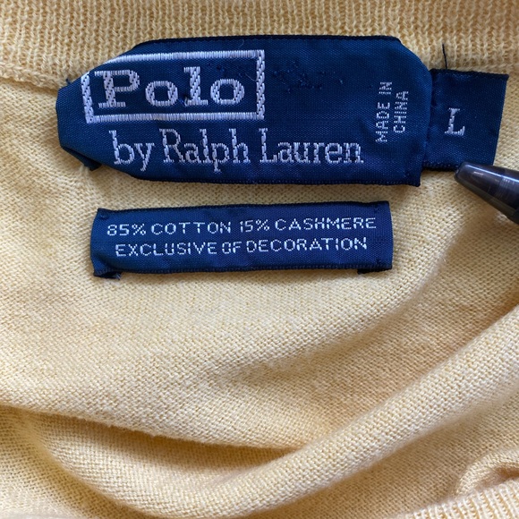 Vintage Polo Ralph Lauren V Neck Sweater Size L - Picture 3 of 5